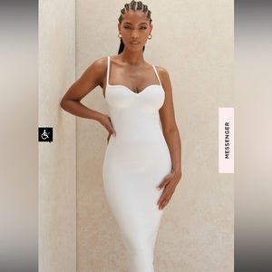 House of CB ‘Dominica' White Sweetheart Neckline Bandage Dress